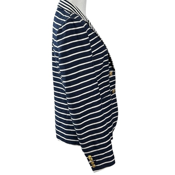 J.Crew Schoolboy Blazer in Navy Mixed Stripe Size 8 Preppy Classic Nautical - Picture 7 of 12